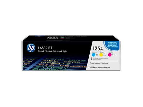 HP 125A - 3-pack - gul, cyan, magenta - original - LaserJet - tonerpatron (CE259AM) (CF373AM)