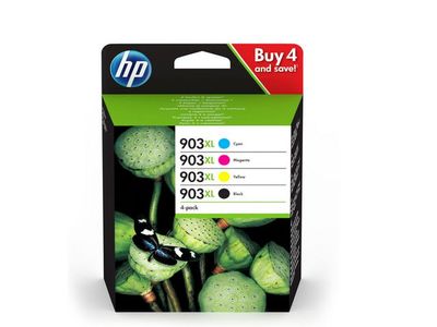 HP No903XL High Yield C/M/Y/K Ink Cartridge (3HZ51AE $DEL)
