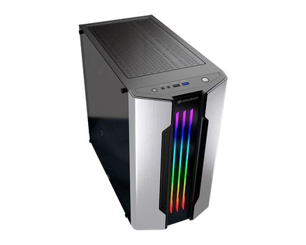 COUGAR Case Gemini M Min Tower Onboard RGB full-sized tempered glass  Silver (385TMB0.0002)
