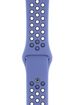APPLE 44mm Nike Sport Band - Klockrem för smart klocka - storlek S/M och M/L - svart, kunglig puls - för Watch (42 mm, 44 mm, 45 mm) (MWUA2ZM/A)