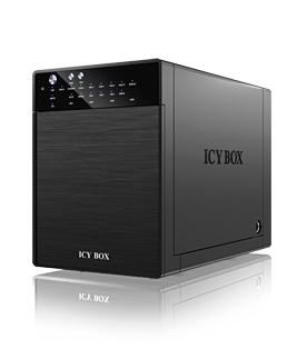 ICY BOX External IcyBox 4x 3,5'' USB 3.0, eSATA Host, RAID 0, 1, 3, 5, 10, Black (IB-RD3640SU3)