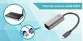I-TEC USB-C Metal Gigabit Ethernet Adapter 1x USB-C to RJ-45 LED compatible with Thunderbolt 3 (C31METALGLAN)