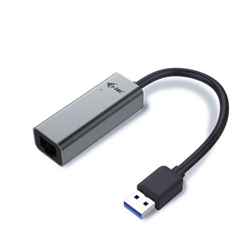 I-TEC USB 3.0 Metal Gigabit Ethernet Adapter 1x USB 3.0 to RJ-45 LED for Notebook Tablet PC Windows Mac Linux Android (U3METALGLAN)