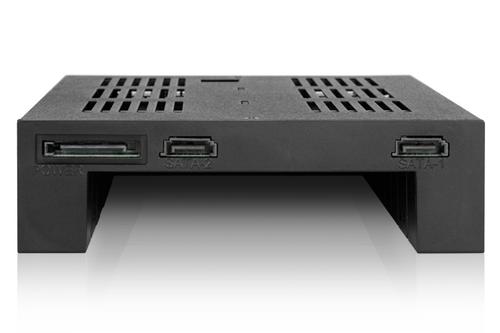 ICY DOCK 2x 2.5" SATA/SAS + 1x 3.5" in 1x 5.25" bay mobile rack screwless trays (MB322SP-B)