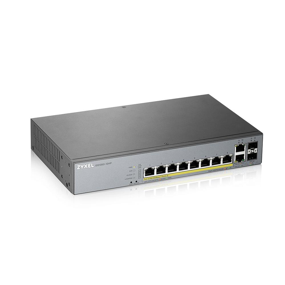 ZYXEL GS1350-12HP, 12 Port managed CCTV PoE switch, long range, 130W ...