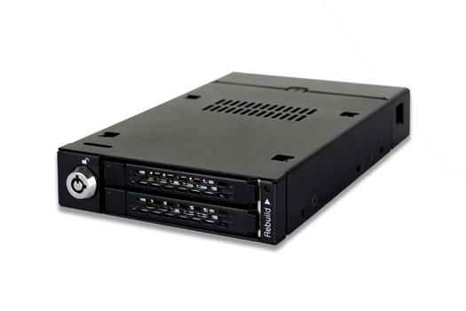ICY DOCK 2x 2.5" to 1x 3.5" bay mobile rack SATA RAID 1/ 0/ JBOD/ BIG met (MB992SKR-B)