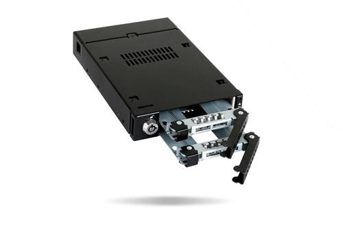 ICY DOCK 2x 2.5" to 1x 3.5" bay mobile rack SATA RAID 1/ 0/ JBOD/ BIG met (MB992SKR-B)