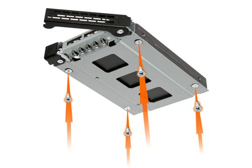 ICY DOCK 2x 2.5" to 1x 3.5" bay mobile rack SATA RAID 1/ 0/ JBOD/ BIG met (MB992SKR-B)