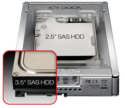 ICY DOCK 2,5"" -< 3,5"" SAS SSD&HDD Silv (MB982IP-1S-1)