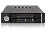 ICY DOCK ToughArmor MB992SK-B 2-Bay 2.5” SATA/SAS HDD & SSD Mobile Rack for External 3.5" Drive Bay (MB992SK-B)