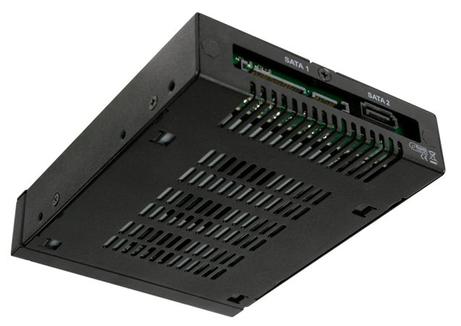 ICY DOCK ToughArmor MB992SK-B 2-Bay 2.5” SATA/SAS HDD & SSD Mobile Rack for External 3.5" Drive Bay (MB992SK-B)