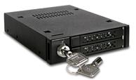 ICY DOCK ToughArmor MB992SK-B 2-Bay 2.5” SATA/SAS HDD & SSD Mobile Rack for External 3.5" Drive Bay (MB992SK-B)