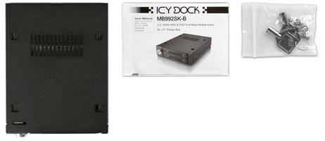 ICY DOCK ToughArmor MB992SK-B 2-Bay 2.5” SATA/SAS HDD & SSD Mobile Rack for External 3.5" Drive Bay (MB992SK-B)