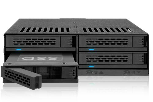 ICY DOCK 4-Bay 2.25" SATA in Ext 5.25" Bay (MB324SP-B)