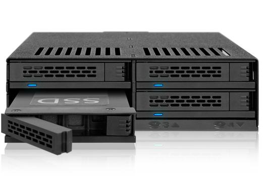 ICY DOCK 4-Bay 2.25" SATA in Ext 5.25" Bay 2.5" Svart (MB324SP-B)