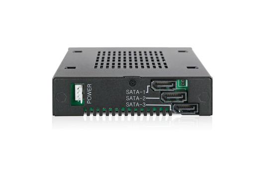 ICY DOCK 3x 2.5" to 1x 3.5" bay mobile rack SATA metal keylock black (MB993SK-B)