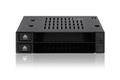 ICY DOCK 2x 2.5" to 1x 3.5" bay mobile rack SATA/SAS metal trayless