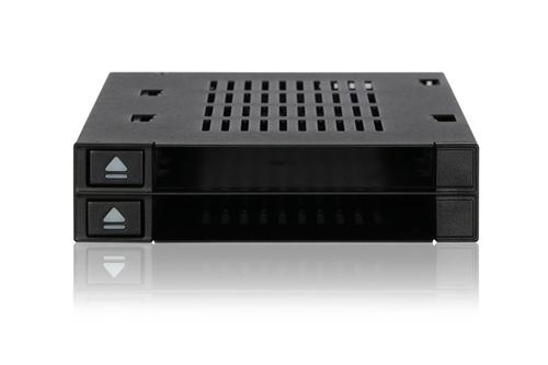 ICY DOCK 2x 2.5" to 1x 3.5" bay mobile rack SATA/SAS metal trayless (MB522SP-B)