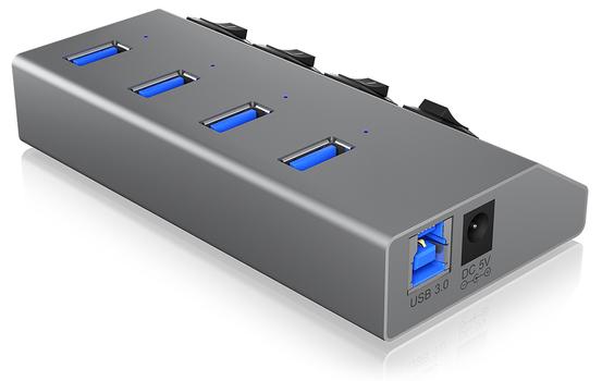 ICY BOX 1x USB 3.0 B, 4x USB 3.0 A (IB-HUB1405)