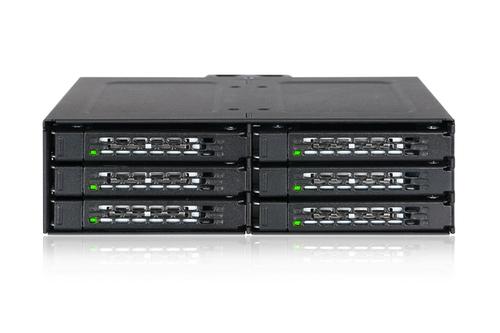 ICY DOCK 6x 2.5" to 1x 5.25" bay mobile rack SATA metal black (MB608SP-B)