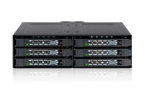 ICY DOCK 6x 2.5" to 1x 5.25" bay mobile rack SATA metal black (MB608SP-B)