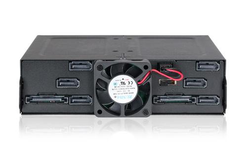 ICY DOCK 6x 2.5" to 1x 5.25" bay mobile rack SATA metal black (MB608SP-B)