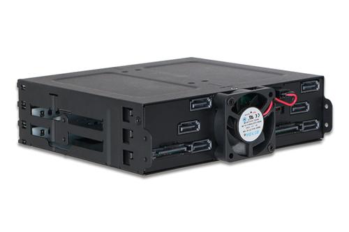 ICY DOCK 6x 2.5" to 1x 5.25" bay mobile rack SATA metal black (MB608SP-B)