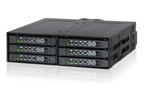 ICY DOCK 6x 2.5" to 1x 5.25" bay mobile rack SATA metal black (MB608SP-B)