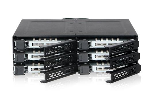 ICY DOCK 6x 2.5" to 1x 5.25" bay mobile rack SATA metal black (MB608SP-B)