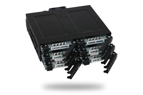 ICY DOCK 6x 2.5" to 1x 5.25" bay mobile rack SATA metal black (MB608SP-B)