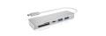 ICY BOX USB-C Hub IB-HUB1413-CR Sølv, 1x USB-C, 2x USB 3.0 og kortleser (MicroSD/SD/SDHC/SDXC)