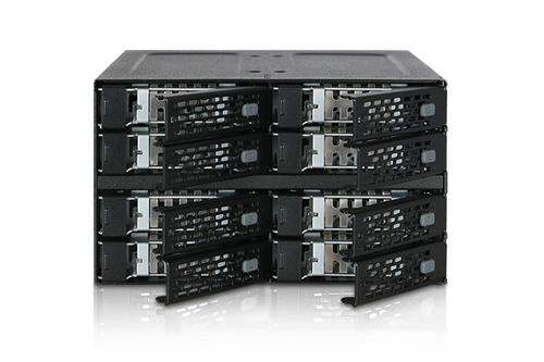 ICY DOCK 8x 2.5" SAS/SATA in 2x 5.25" bay backplane cage MiniSAS 80mm (MB508SP-B)