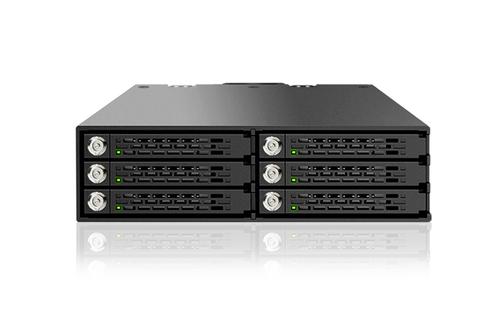 ICY DOCK 6x 2.5" to 1x 5.25" bay mobile rack SATA/SAS metal keylocks (MB996SK-6SB)