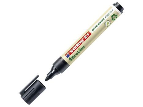 EDDING 21 EcoLine Permanent Marker Bullet Tip 1.5-3mm Line Black (Pack 10) - 4-21001 (4-21001)
