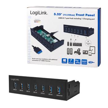 LOGILINK USB 3.0 Hub, 7-Port 5,25'' intern, schwarz (UA0342)