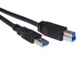 IIGLO USB A 3.0 til USB-B 3.0 kabel 2m USB A male til USB-B 3.0 male, v 3.0, PVC, sort