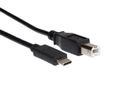 IIGLO USB C male to USB B male 2.0 kabel sort 2m USB C hann til USB B hann 2.0, PVC, 480Mbps