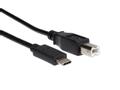 IIGLO USB-C til USB-B kabel 2m (sort) USB-C hann til USB-B hann 2.0, PVC, 480Mbps