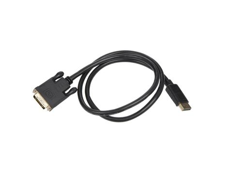 IIGLO Displayport til DVI-D kabel 1m (sort) Displayport hann til DVI-D hann, enveis, PVC (II-DPMDVIM-B010)