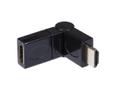 IIGLO HDMI male to HDMI female Adapter v2.0 sort HDMI adapter hann til hunn, 90°-vinklet,  PVC