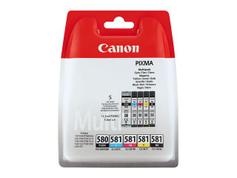 Canon PGI-580 PGBK/CLI-581 CMYBK Multipack - 5-pack - svart, gul, cyan, magenta - original - blister - blekkbeholder - for PIXMA TS6251, TS6350, TS6351, TS8251, TS8252, TS8350, TS8351, TS8352, TS9550, TS955