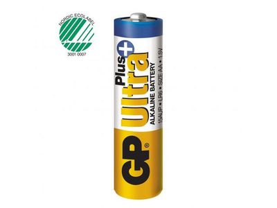 GP Ultra Plus Alkaline AA batteri, 15AUP/ LR6,  4-pak (151121)