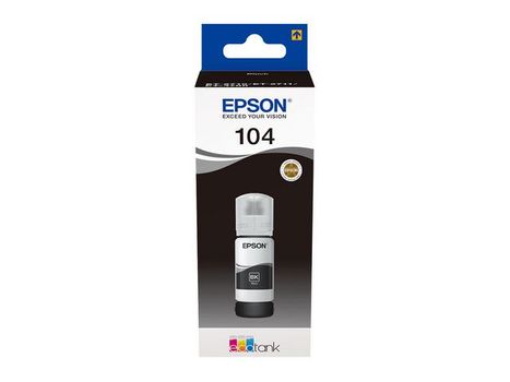 EPSON n Ink Cartridges,  104 4 Colour ink bottle, 1 x 65.0 ml Black (C13T00P140)