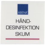 Label til dispenser,  4x4cm, rød, skum hånddesinfektion