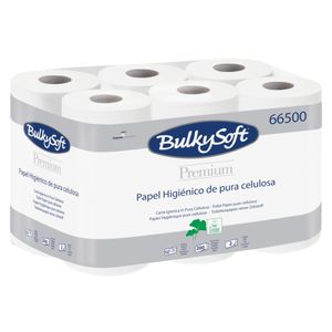 Bulkysoft Toiletpapir,  Bulkysoft,  2-lags, 24m x 9cm, Ø10cm, hvid, 100% nyfiber (100000237601*96)