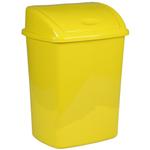 Affaldsspand,  gul, plast, 26 l, med sving låg, forberedt til vægmontering