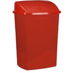 Affaldsspand,  30x40x68cm,  50 l, rød, plast, med sving låg, forberedt til vægmontering