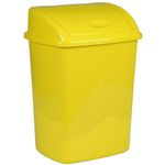 Affaldsspand,  gul, plast, 15 l, med sving låg, forberedt til vægmontering