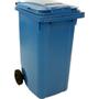 ABENA Affaldscontainer,  blå, plast, 240 l, til fortrolige papirer, med nøgle, UV-resistent,  til tung affald og udendørs