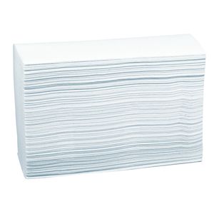 ABENA Håndklædeark,  Abena Care-Ness Excellent,  2-lags, Z-fold, 24x23, 5cm,  8 cm, hvid, 100% nyfiber (612110*3750)